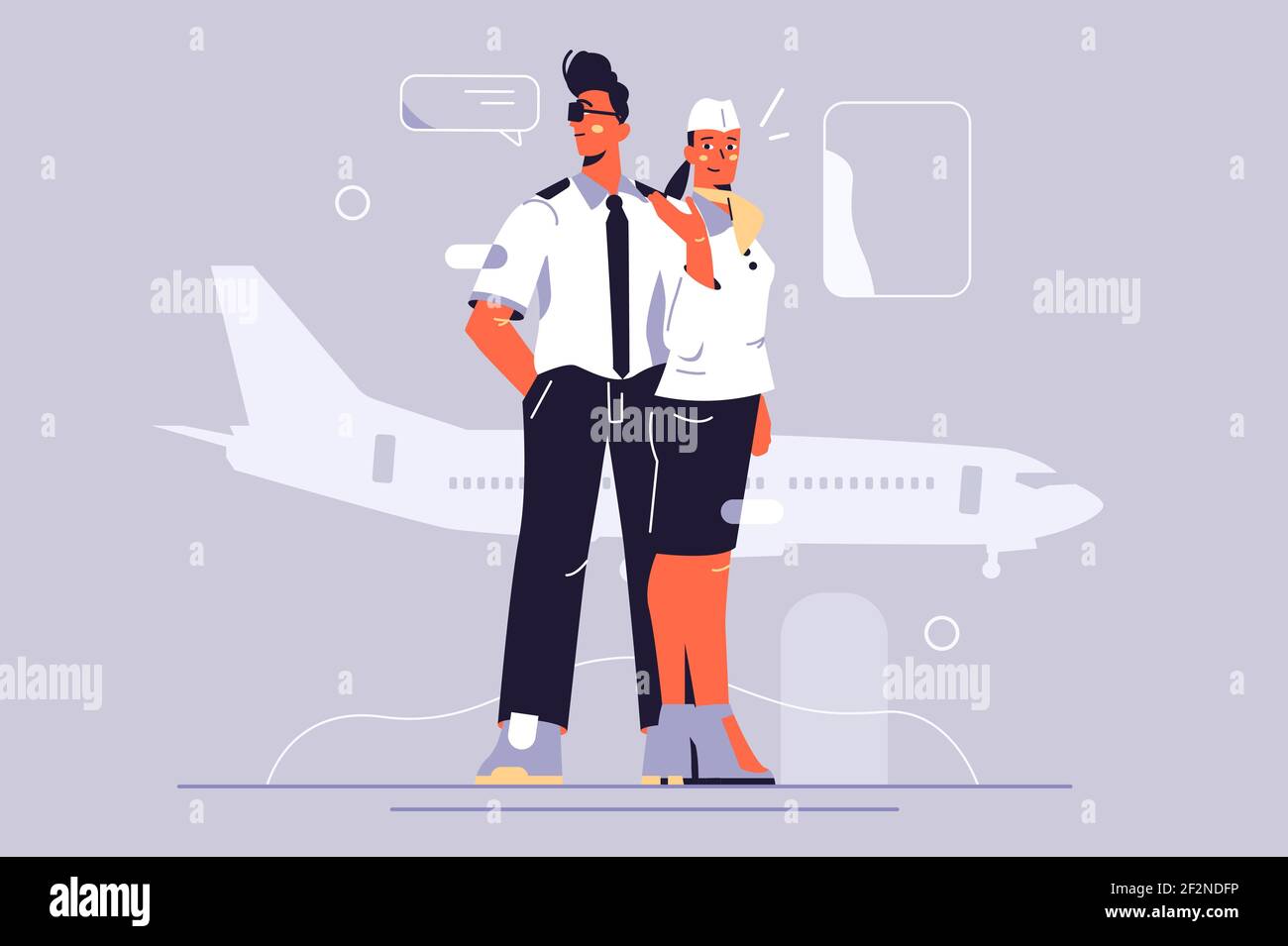 Equipaggio di aereo passeggeri Illustrazione Vettoriale