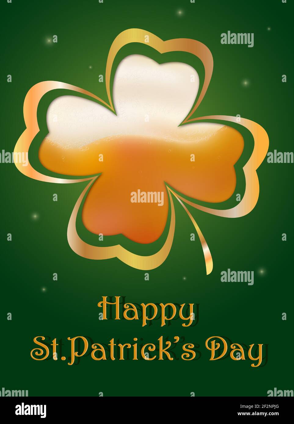 Arte vettoriale per il giorno di San Patrizio, festa irlandese, trifoglio d'oro Illustrazione Vettoriale