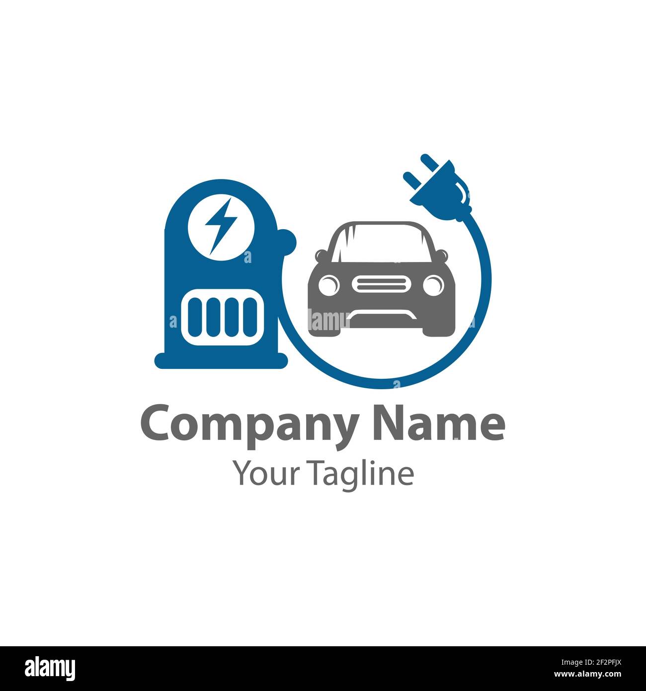 Simbolo della stazione di ricarica elettrica e dell'automobile, illustrazione vettoriale.EPS 10 Illustrazione Vettoriale