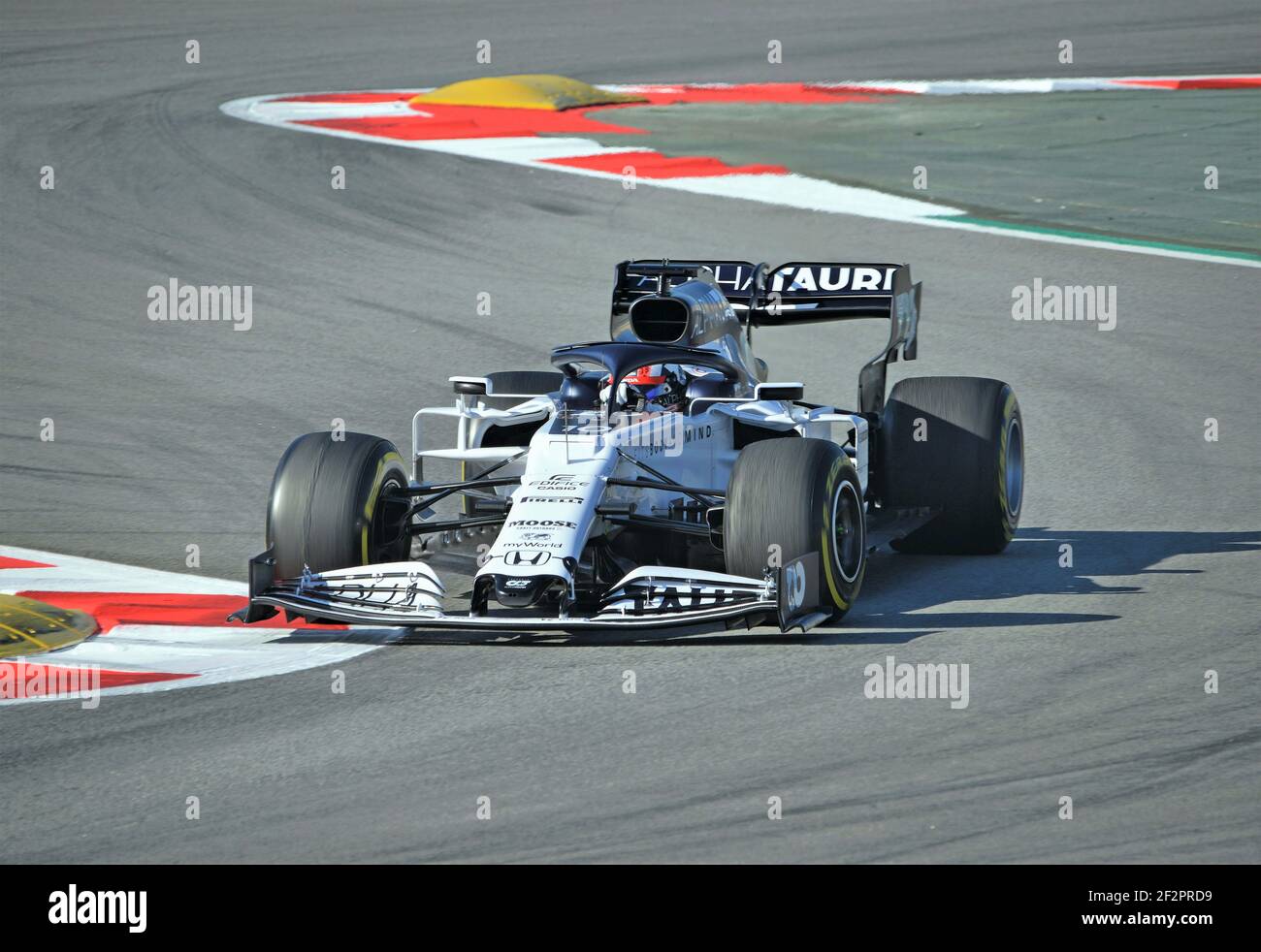 Pierre Gasly nelle sessioni di allenamento del circuito Barcellona-Catalogna Foto Stock