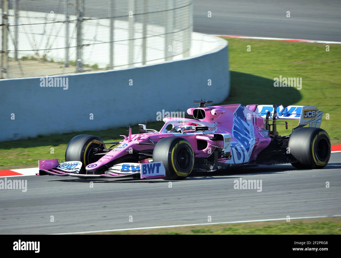 Sergio Pérez nelle sessioni di allenamento del circuito Barcellona-Catalogna Foto Stock