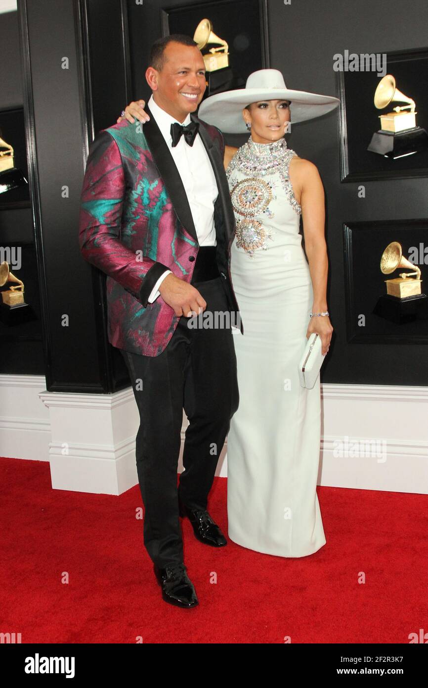 10 Febbraio 2019 - Los Angeles, California, Stati Uniti - 10 Febbraio 2019 - Los Angeles, California - Alex Rodriguez, Jennifer Lopez. 61° Premio annuale GRAMMY presso lo Staples Center. Credito fotografico: AdMedia (immagine di credito: © AdMedia via ZUMA Wire) Foto Stock