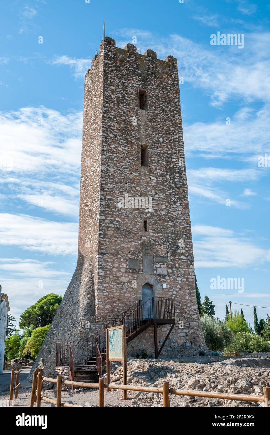 Torre Aldea, Aldea, Catalogna, Spagna Foto Stock
