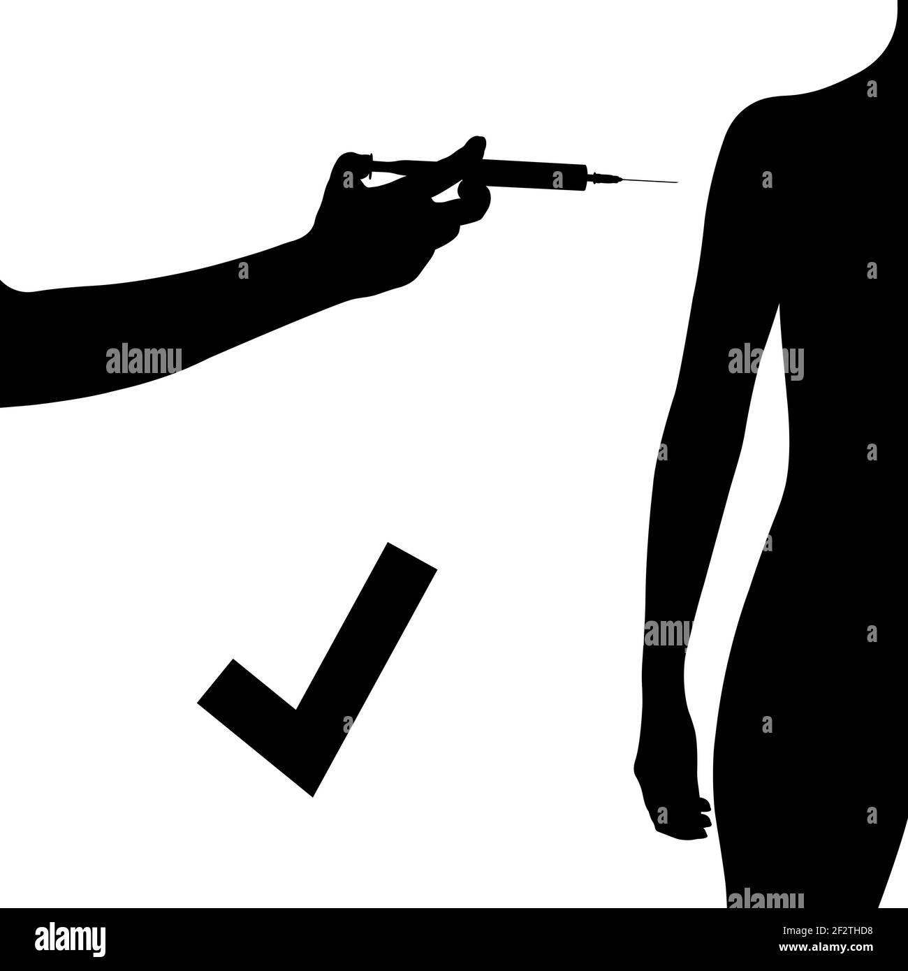 Illustrazione di un medico con siringa che inietta il vaccino ad a. il paziente può essere più sholder Foto Stock