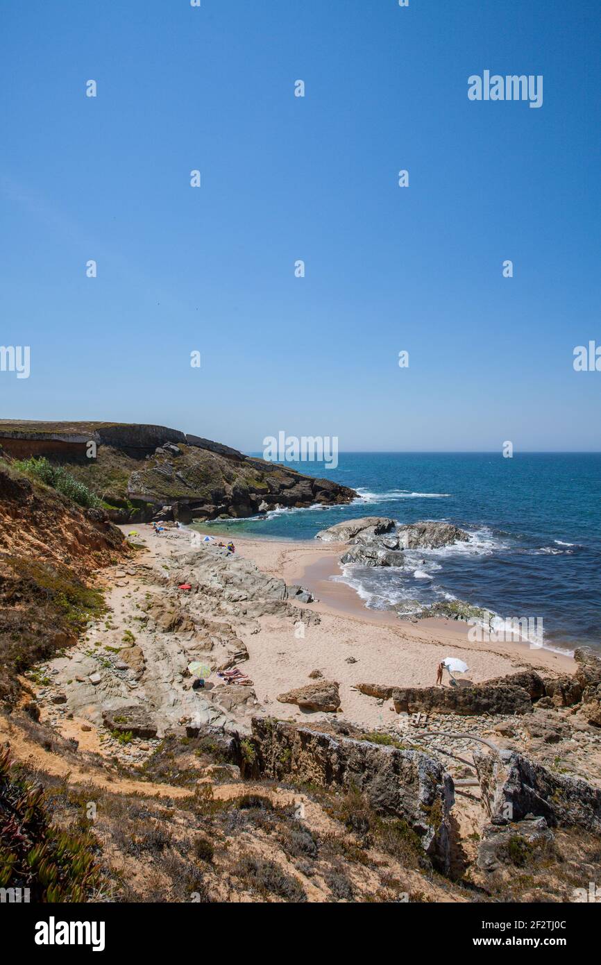 Praia da Ilha do Pessegueiro, Porto Covo, Alentejo, Portogallo. Foto Stock