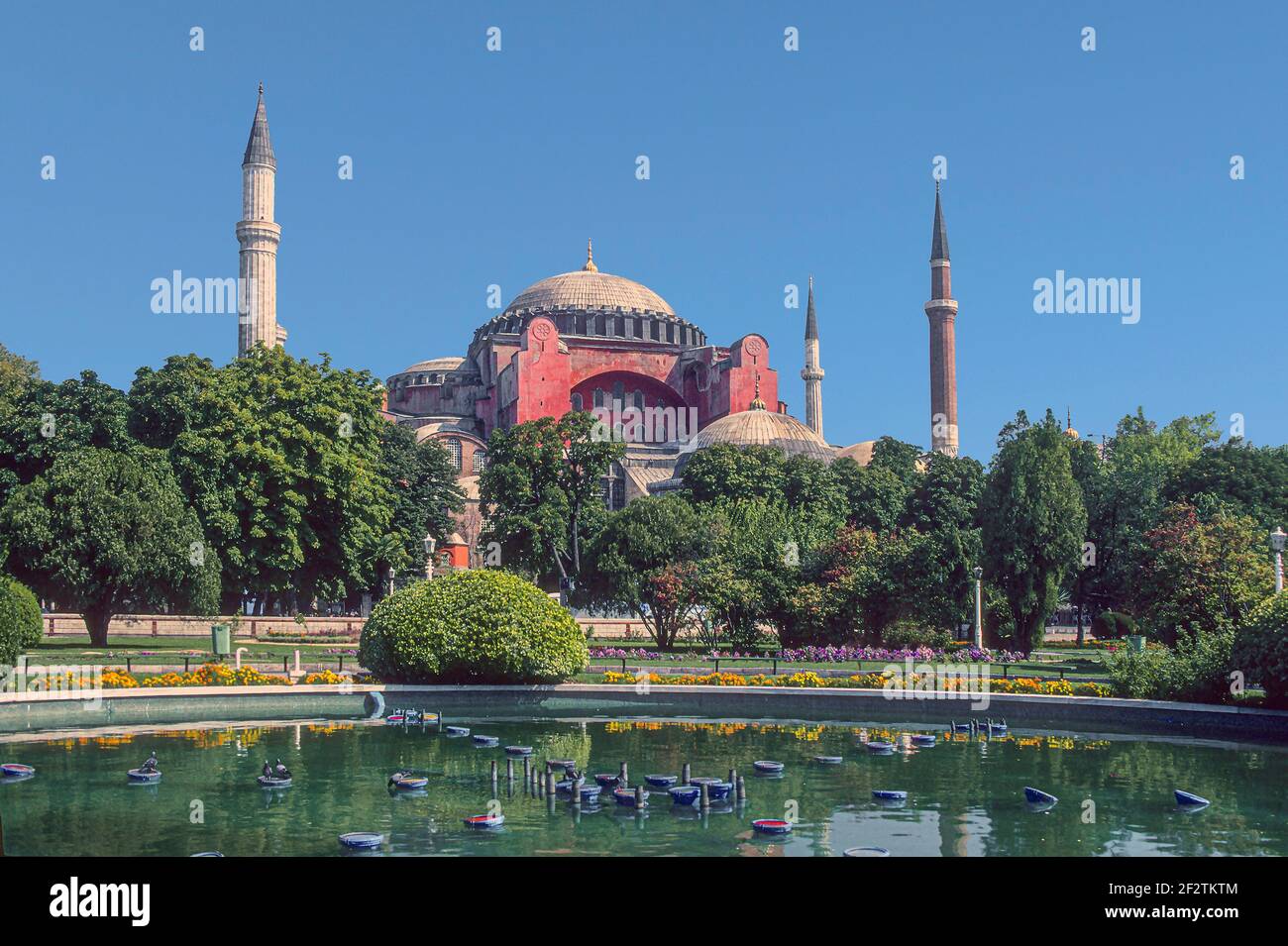 Hagia Sophia e Maydan parco Istanbul Turchia. Foto Stock