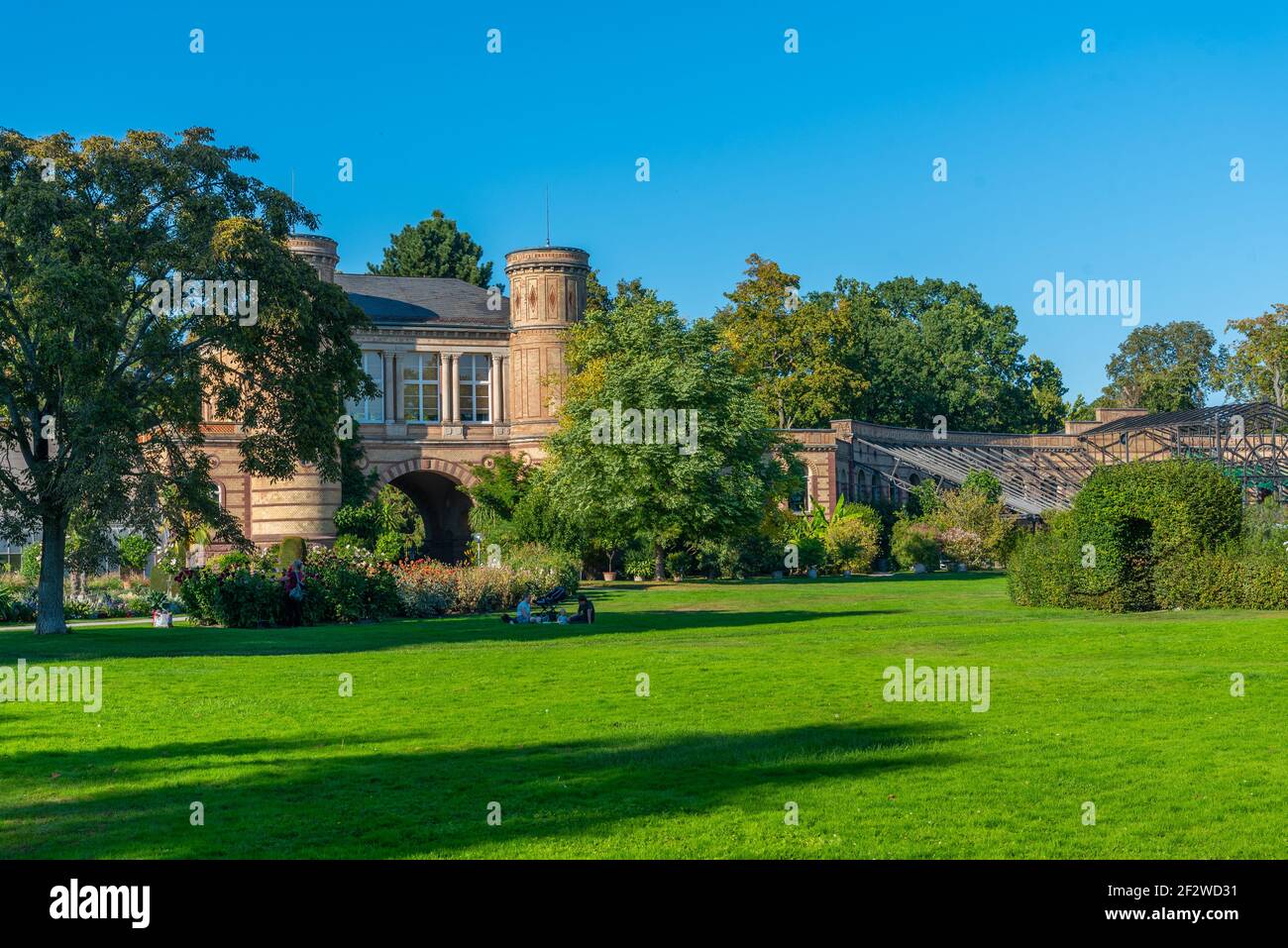 Giardino botanico al palazzo di Karlsruhe in Germania Foto Stock