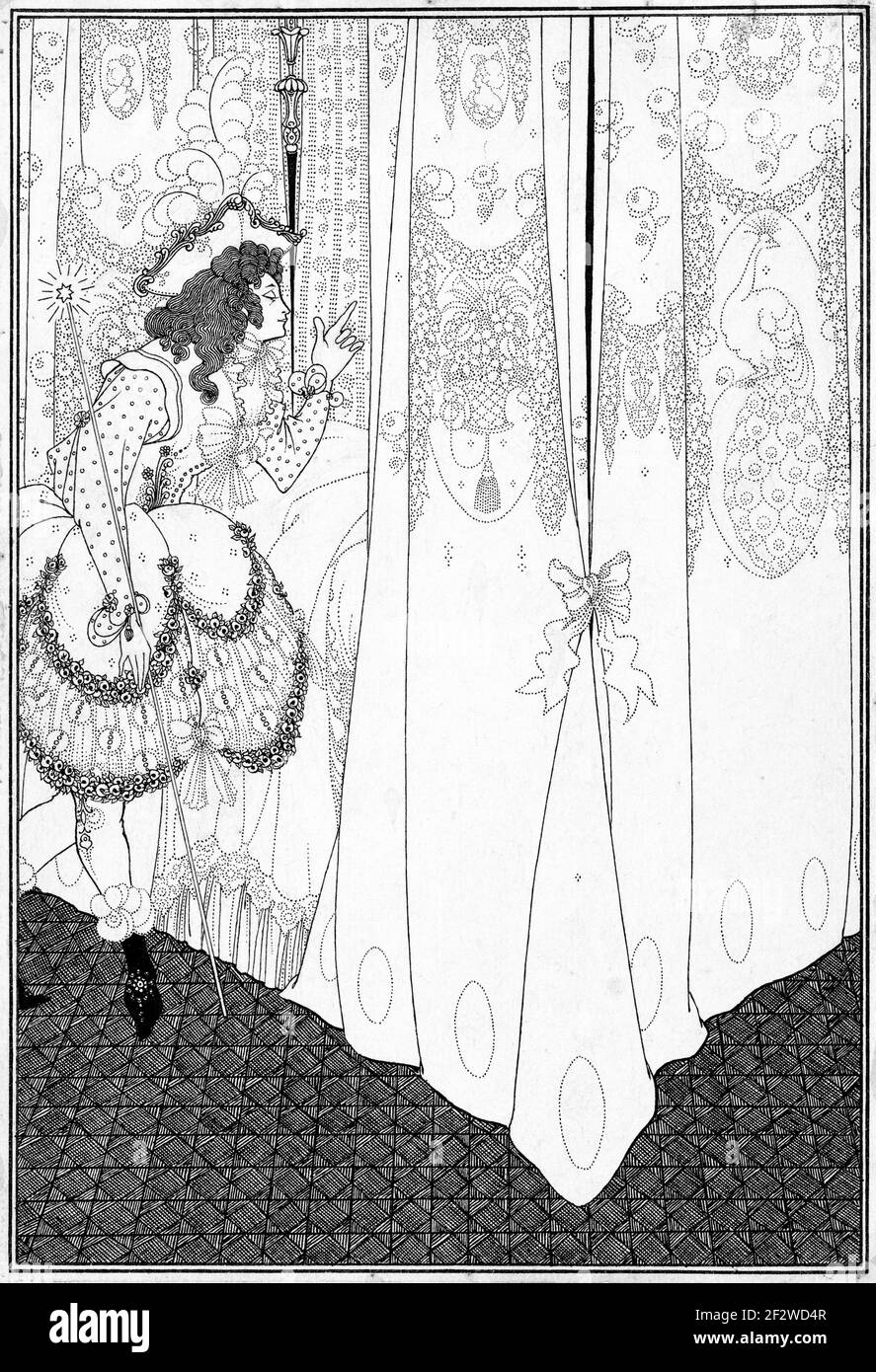 Aubrey Beardsley. Disegno intitolato 'il sogno' di Aubrey Vincent Beardsley (1872-1898), penna e inchiostro nero su matita, 1896 Foto Stock