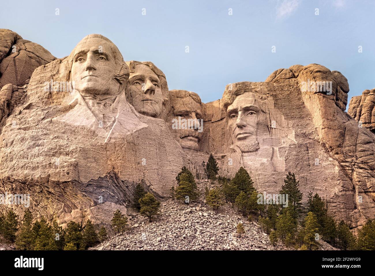 Presidenti sculture al Mount Rushmore National Memorial, South Dakota, USA Foto Stock