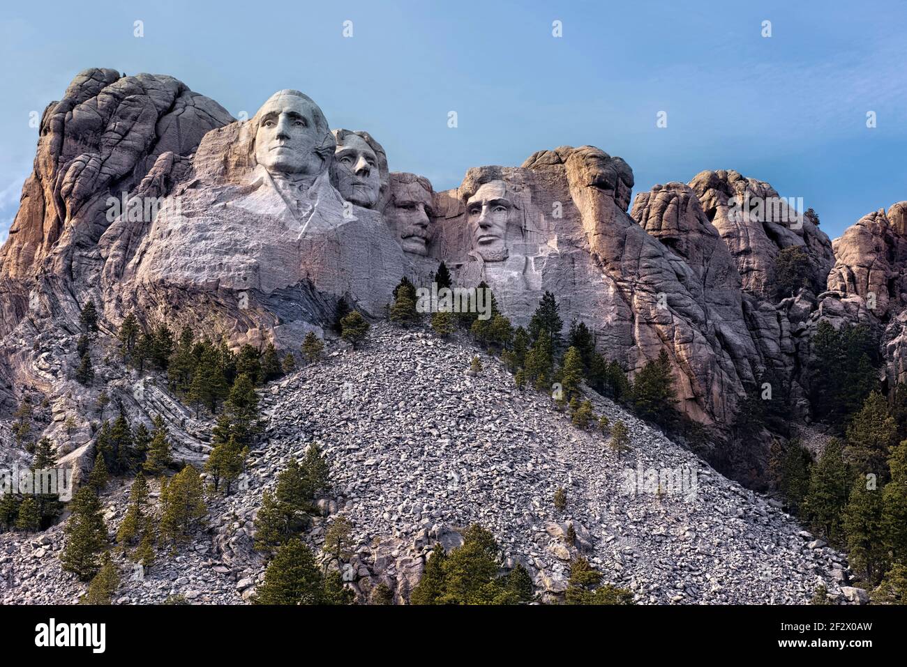 Presidenti sculture al Mount Rushmore National Memorial, South Dakota, USA Foto Stock