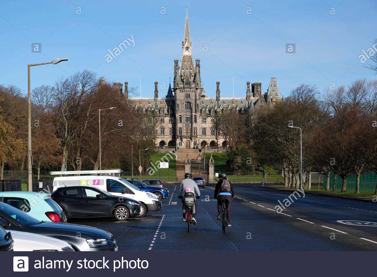 Vista del Fettes College, Edimburgo, Scozia Foto Stock