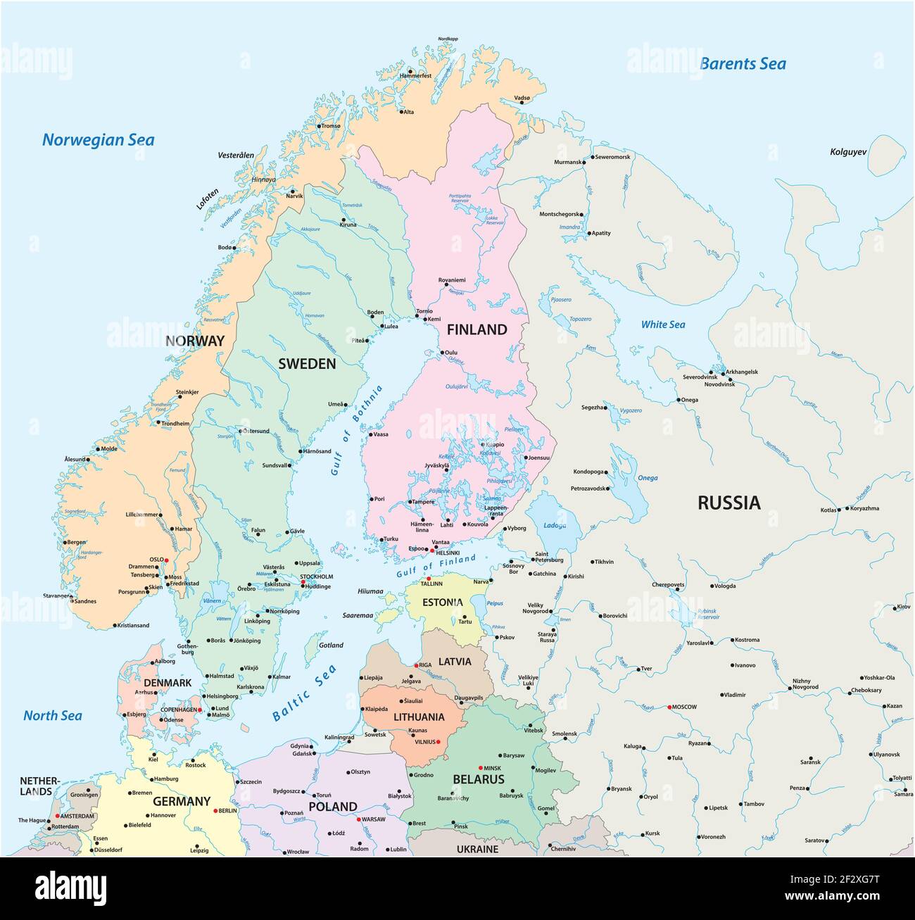 Mappa Del Mare Del Nord Europa