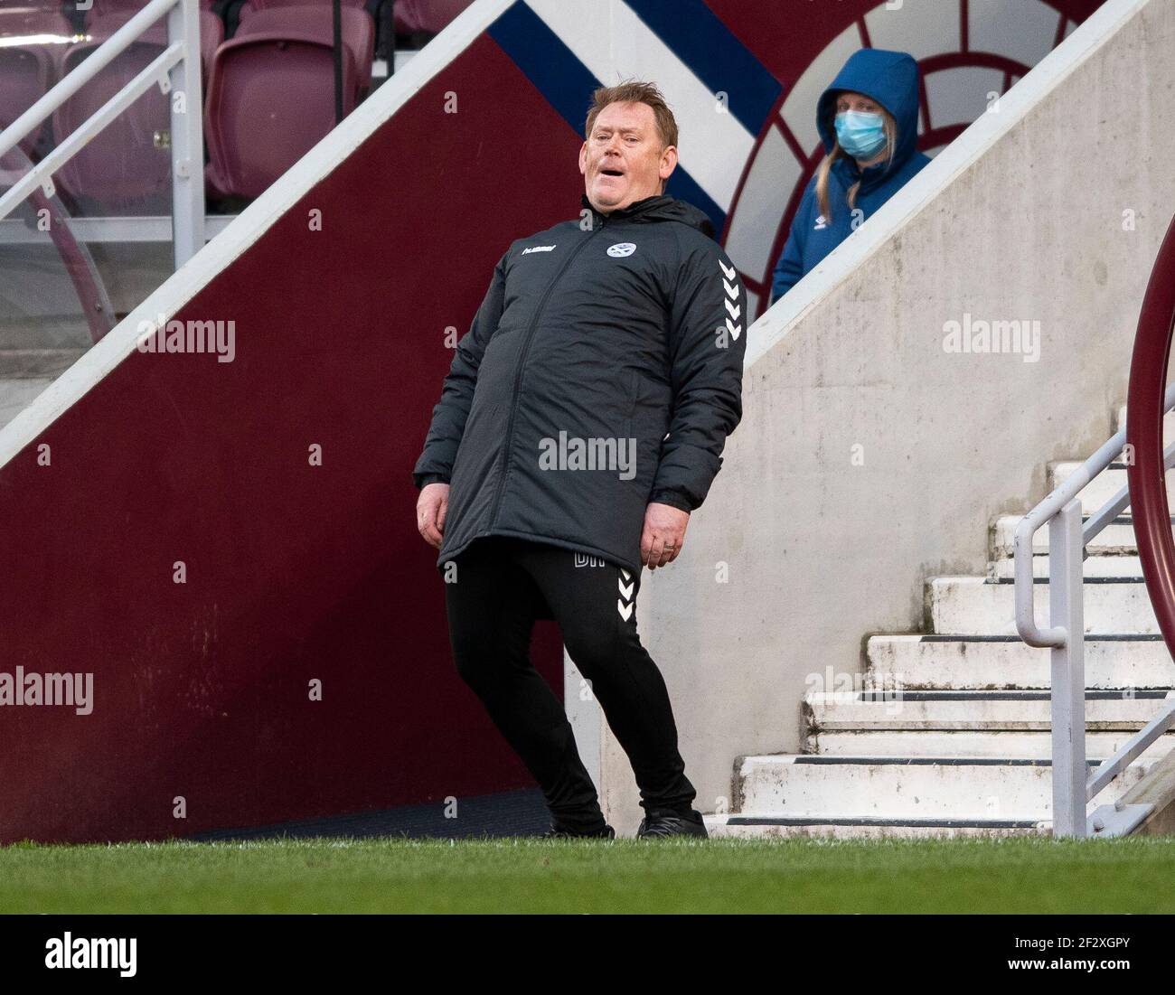 Campionato scozzese - cuore di Midlothian / Ayr Utd. Tynecastle Park, Edimburgo, Midlothian, Regno Unito. 23 gennaio 2021. I cuori ospitano Ayr United nel Campionato Scozzese al Tynecastle Park di Edimburgo. PIC mostra: Ayr manager, David Hopkin, durante la prima metà. Credit: Ian Jacobs/Alamy Live News Foto Stock