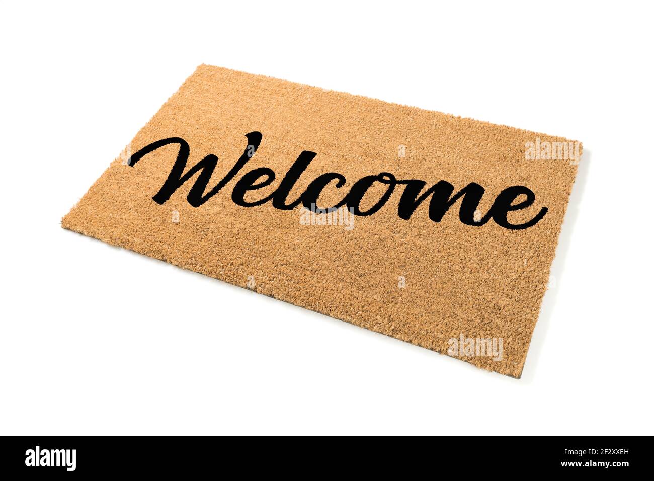 Benvenuto Mat isolato su sfondo bianco. Foto Stock