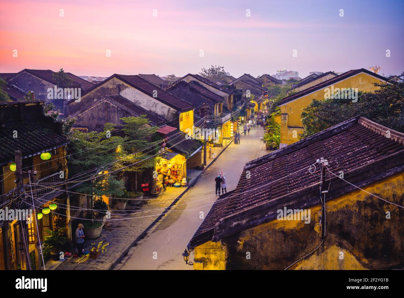 vista sull'antica città di hoi an in vietnam, un sito patrimonio dell'umanità dell'unesco Foto Stock