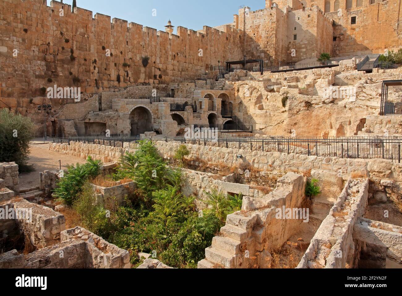 Particolare architettonico di una sezione del muro di Gerusalemme, Israele Foto Stock