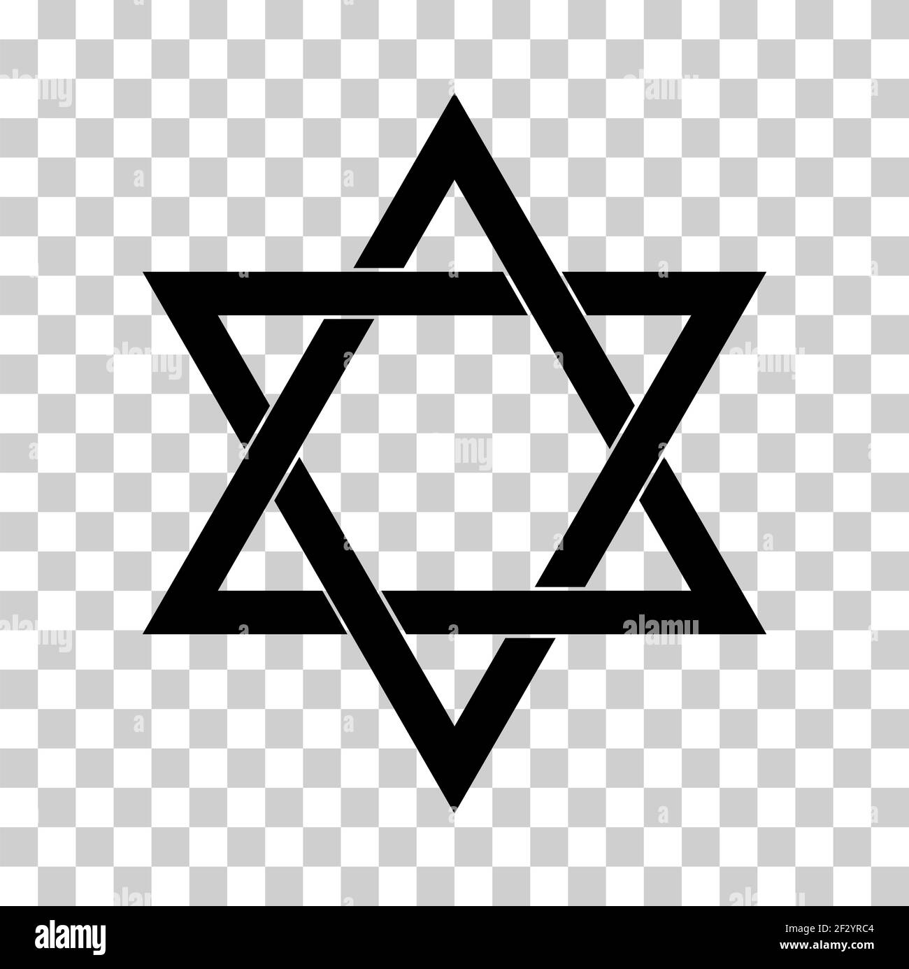 Icona di stella di David, simbolo di israele della religione ebraismo. Simbolo di gerusalemme dell'esagramma. Sigillo biblico piatto . Illustrazione Vettoriale