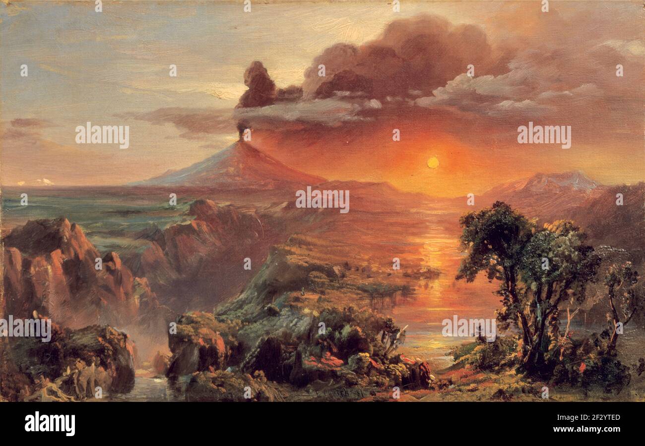 Cotopaxi - studio del petrolio - Chiesa di Frederick Edwin Foto Stock