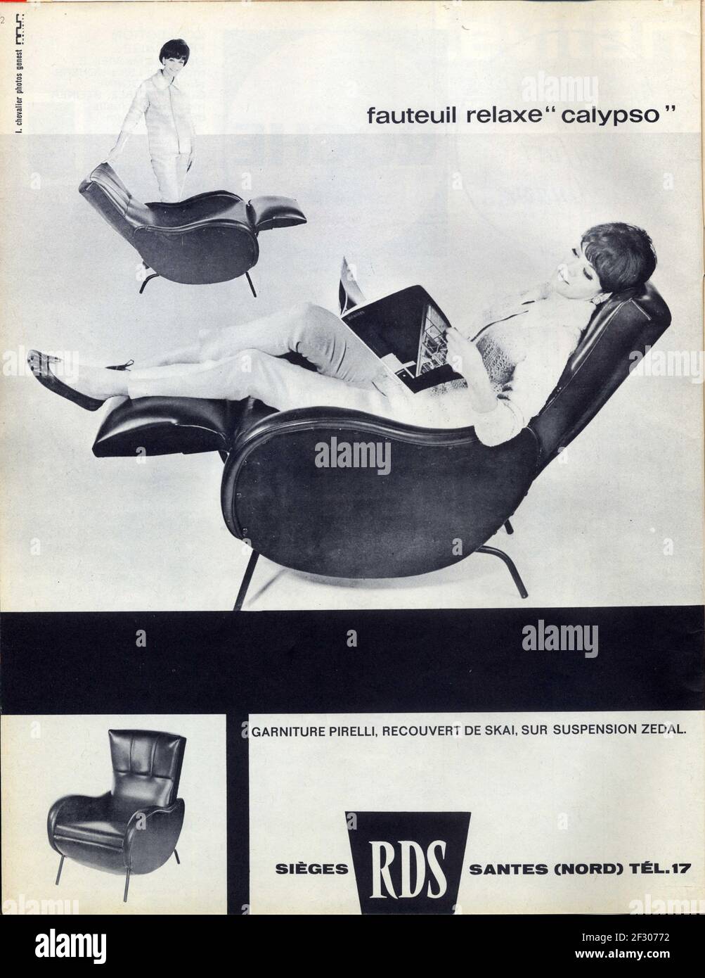 Publicité ancienne Sièges RDS. 1963 Foto Stock