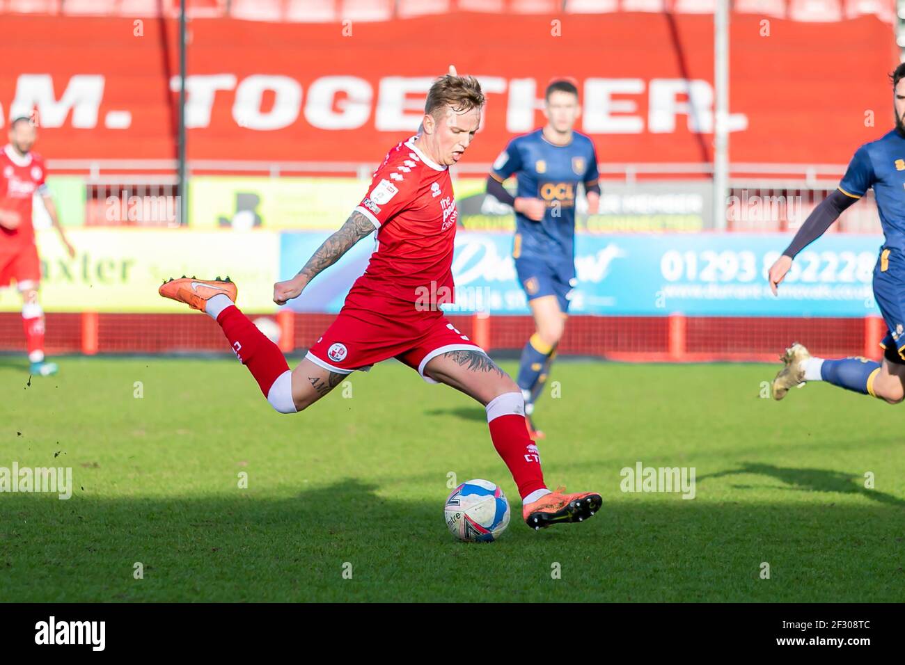 Crawley Town vs Mansfield Town, Broadfield Stadium, Crawley, 13-03-2021. Foto di Jamie Evans - immagini SPORTIVE del Regno Unito LTD Foto Stock