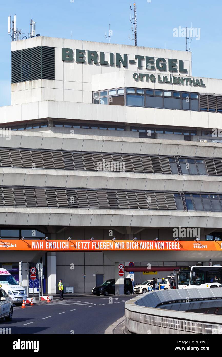 Berlino, Germania - 11 settembre 2018: Terminal dell'aeroporto Tegel di Berlino (TXL) in Germania. Foto Stock