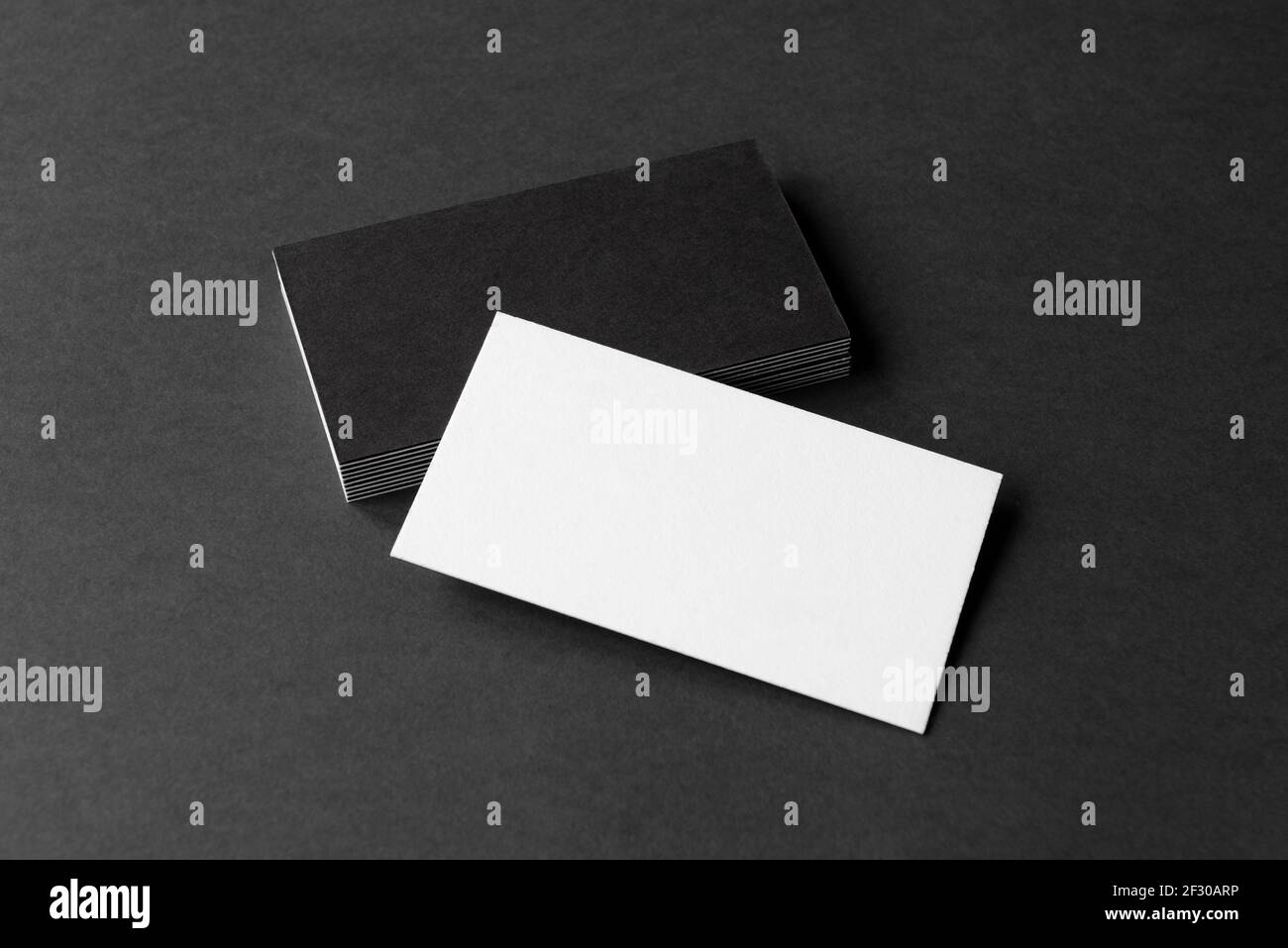 Mockup stack di biglietti da visita. Spazio di copia per il testo. Foto Stock