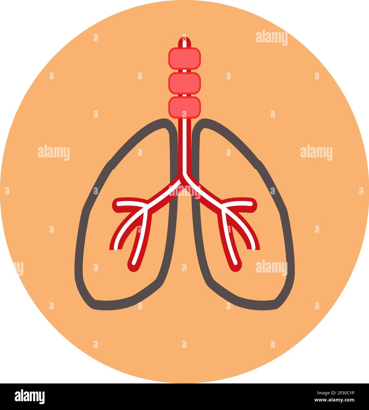Icona vettore sistema di respirazione. Lo stile è piatto Illustrazione Vettoriale