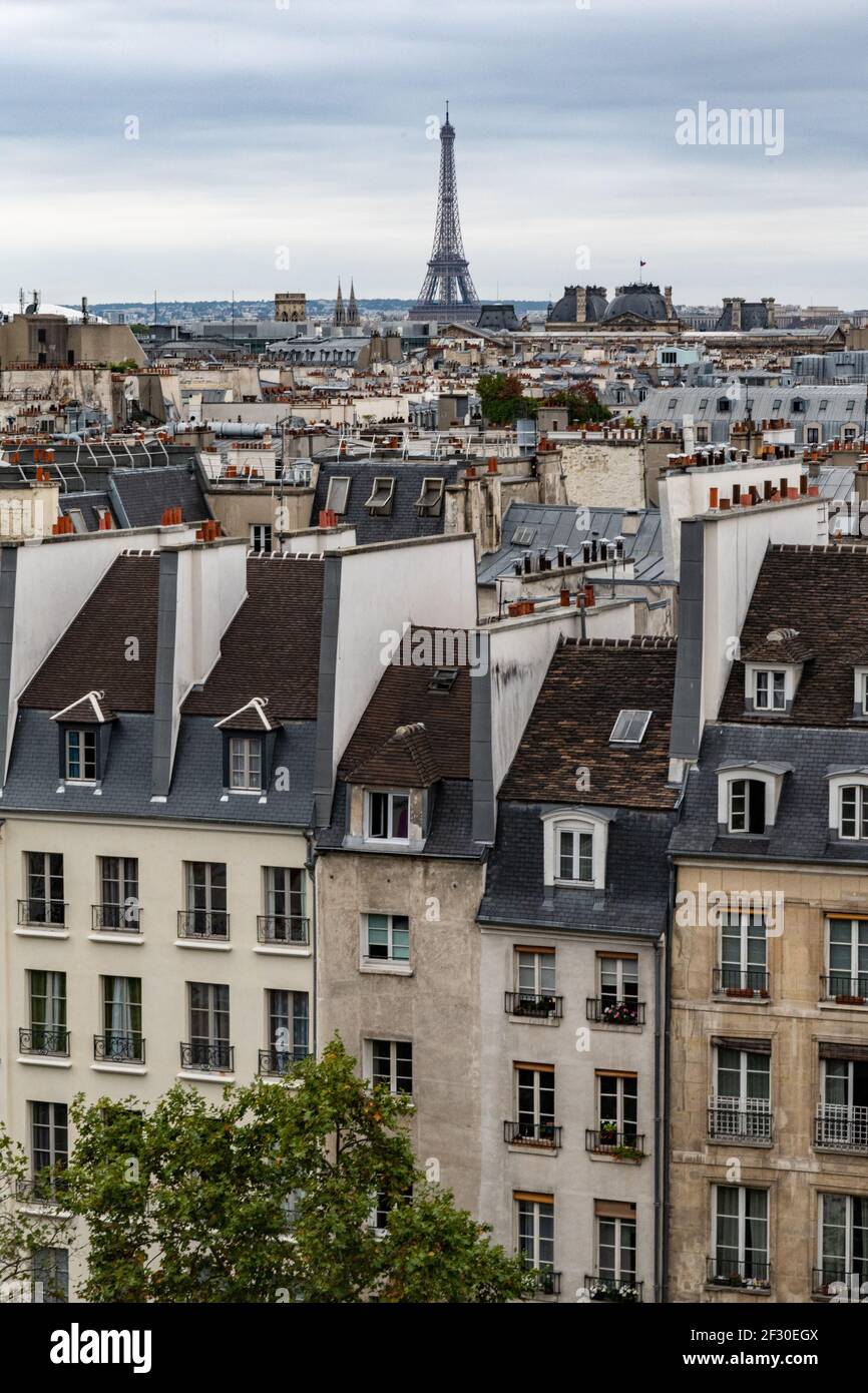 Vista dal tetto del museo di Beaubourg Foto Stock
