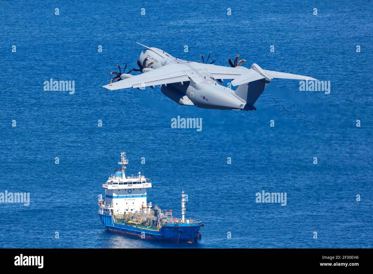 Gibilterra - 29 luglio 2018: Aereo Airbus A400M all'aeroporto di Gibilterra (GIB). Foto Stock
