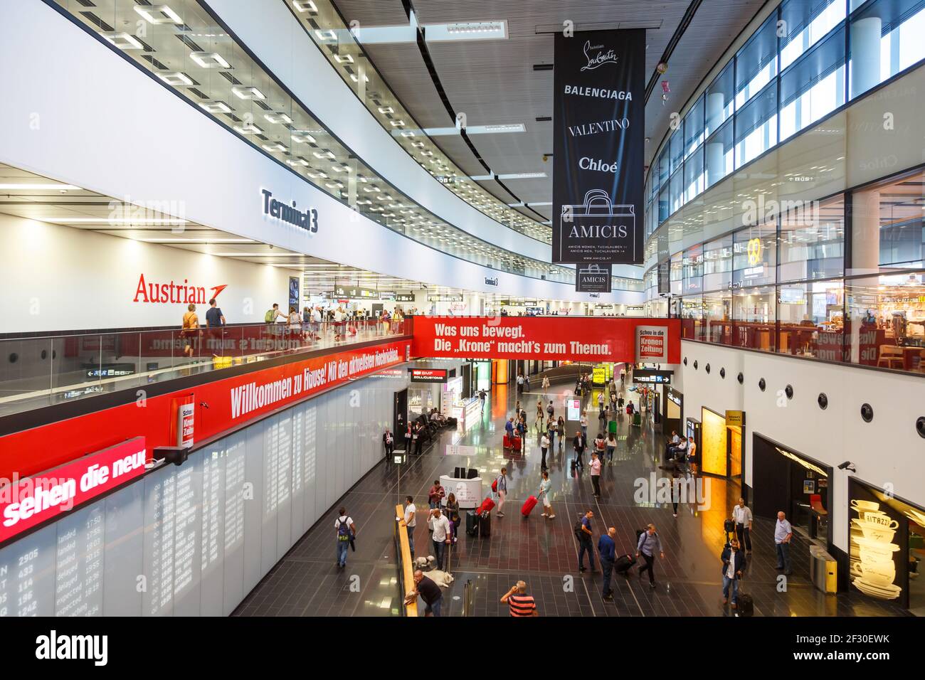 Vienna, Austria - 17 settembre 2018: Terminal 3 all'aeroporto di Vienna (vie) in Austria. Foto Stock