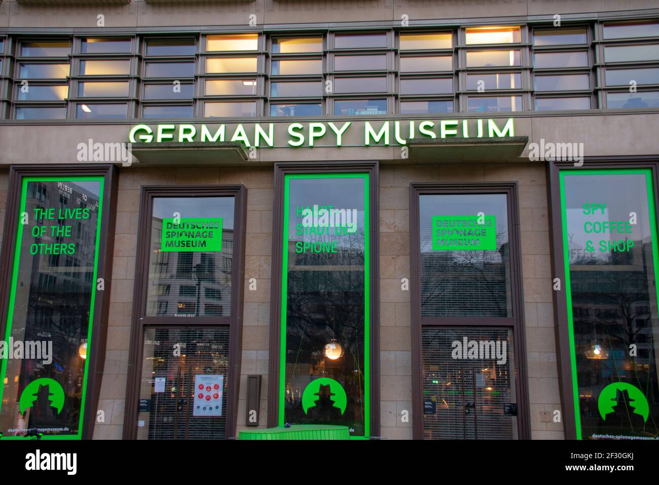 Paesaggio del museo tedesco della spia vicino Potsdamer Platz a Mitte Berlino Foto Stock