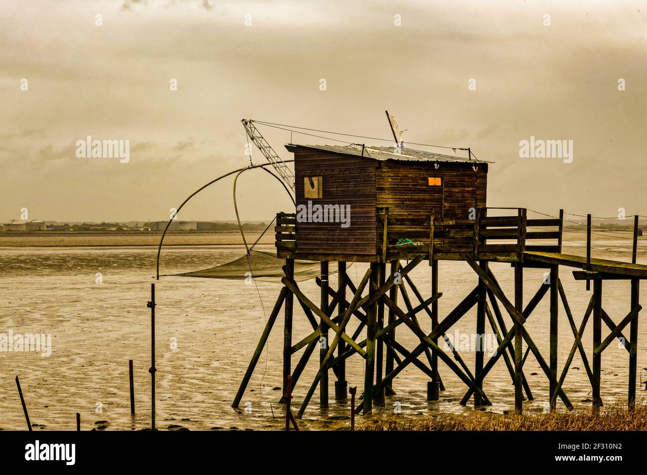 Vecchia pesca in Bretagna Foto Stock