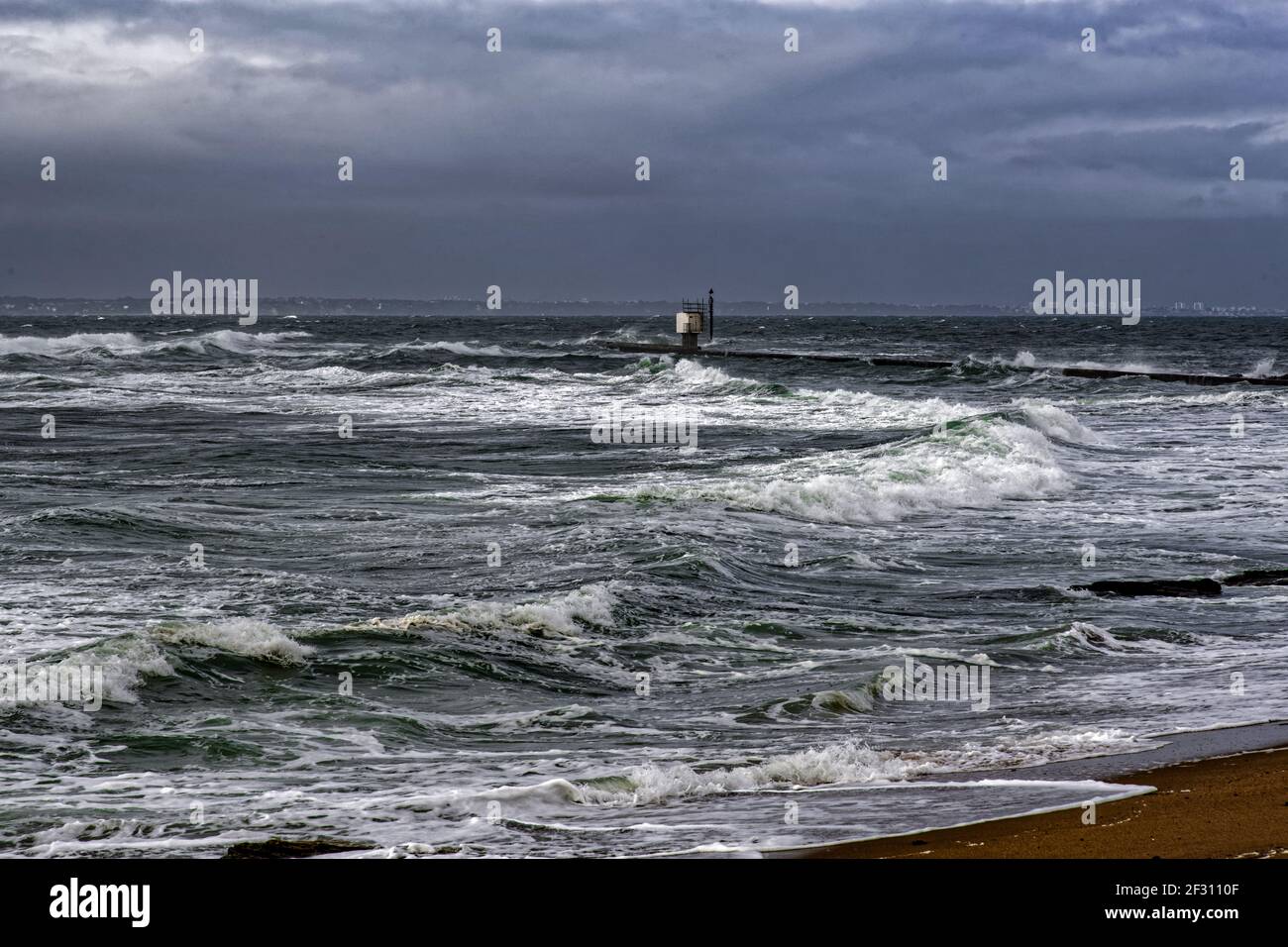 Tempesta in Bretagna Foto Stock