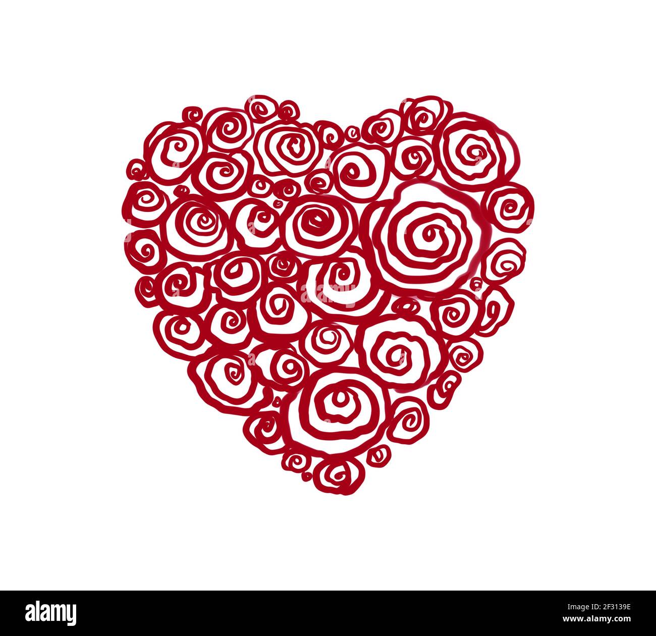 Astratto fiori rossi cuore sfondo giorno di San Valentino. Foto Stock