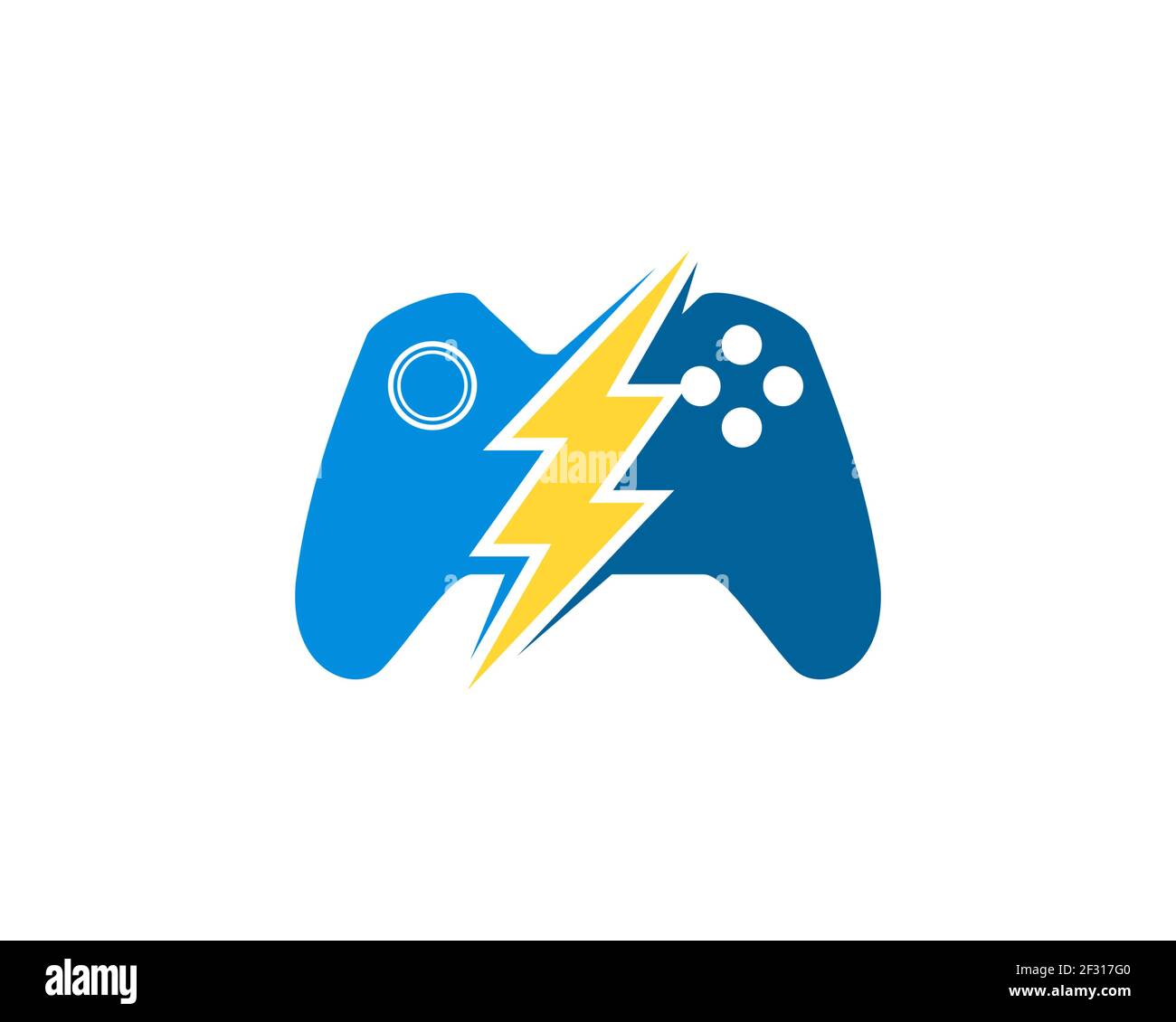 Console di gioco con fulmini elettrici all'interno Foto Stock