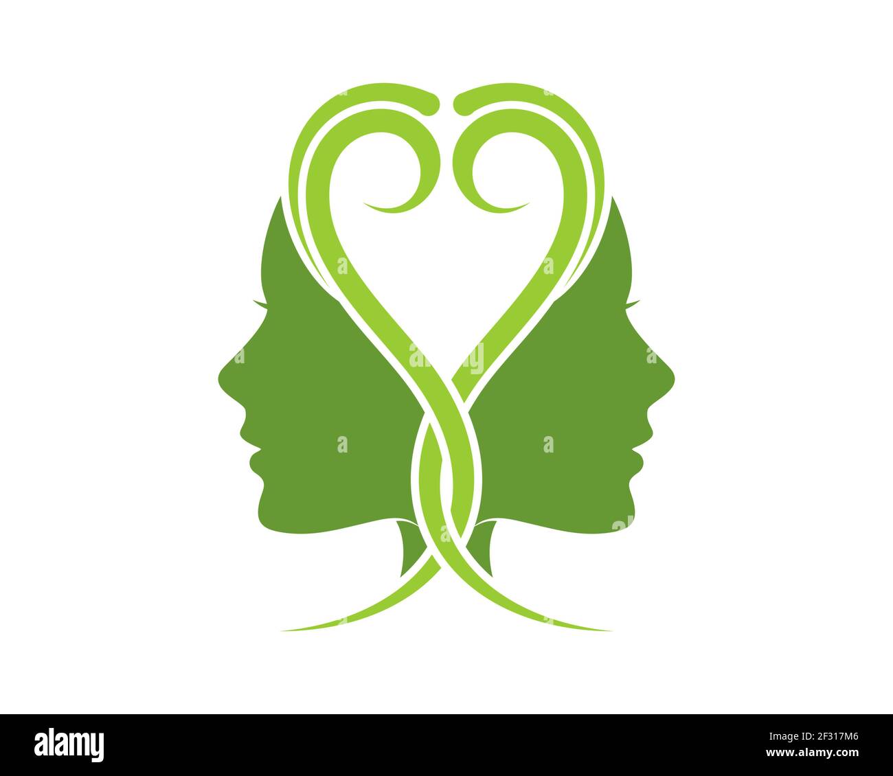 Amore natura con bellezza faccia donna Foto Stock