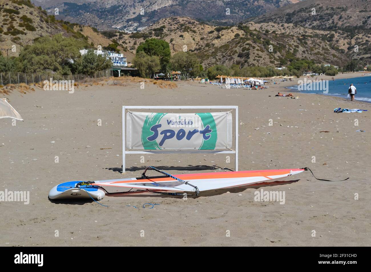 Karpathos-Grecia-Agosto 2019 il favoloso Konstantinos Palace by Veratour splendido hotel con 1000 attivita' sul bel mare Egeo. Foto Stock