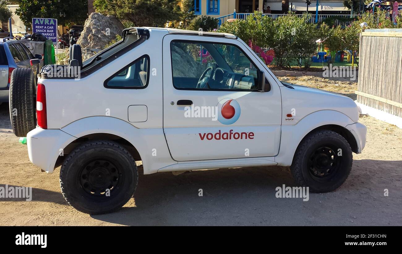 Karpathos-Grecia-Agosto 2019 auto fuoristrada fotografate sull'isola greca. Foto Stock