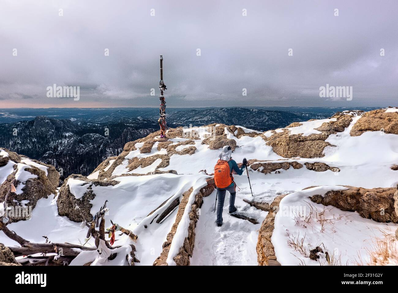 Viiew delle Black Hills dalla cima del Black Elk Peak (Harney Peak), Custer state Park, South Dakota, U.S.A Foto Stock