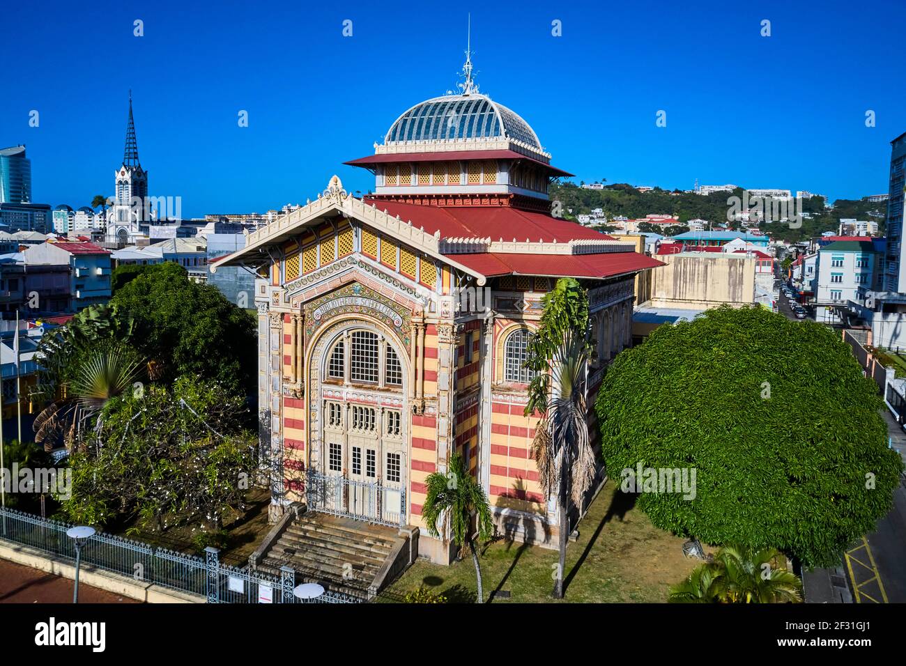 Francia, Indie Occidentali, Martinica, Fort-de-France, Bibliotheque Schoelcher (biblioteca) Foto Stock