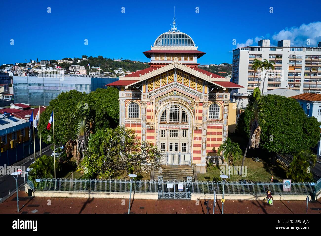 Francia, Indie Occidentali, Martinica, Fort-de-France, Bibliotheque Schoelcher (biblioteca) Foto Stock
