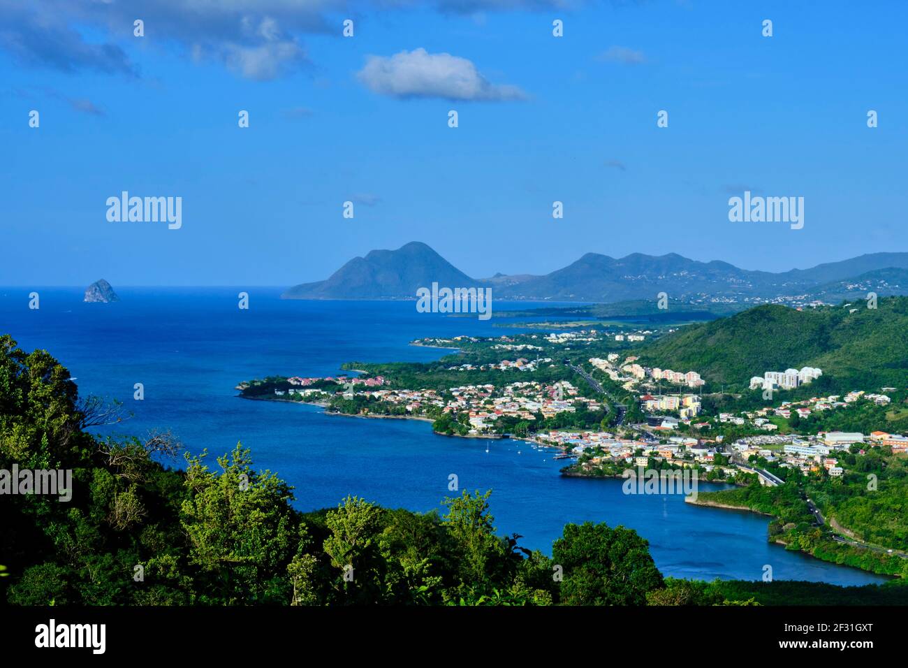 Francia, Indie Occidentali, Martinica, paesaggio tra Trois-Rivières e il Diamant Foto Stock
