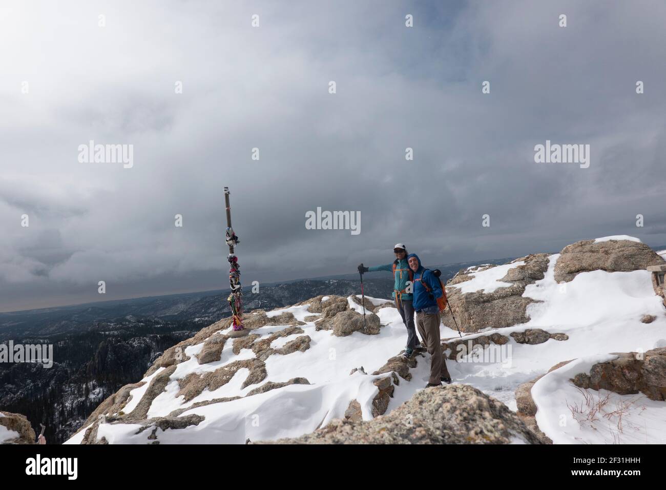 In cima al Black Elk Peak (Harney Peak), Custer state Park, South Dakota, U.S.A Foto Stock