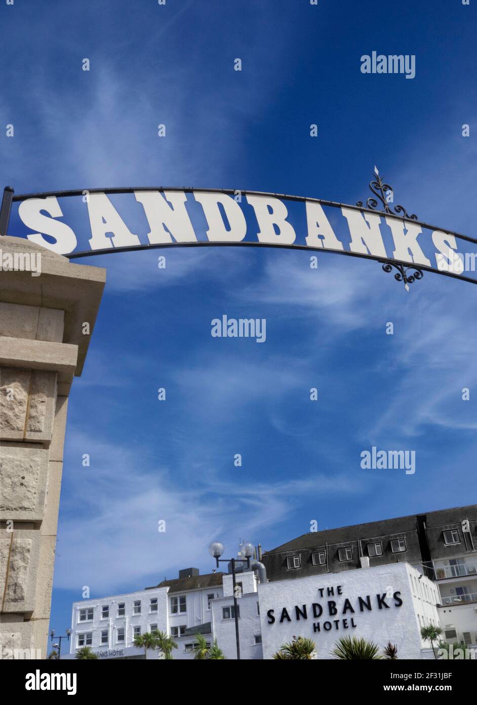 Sandbanks Hotel ingresso Arch Sandbanks Poole Dorset Sandbanks Hotel Sandbanks Dorset Regno Unito Foto Stock