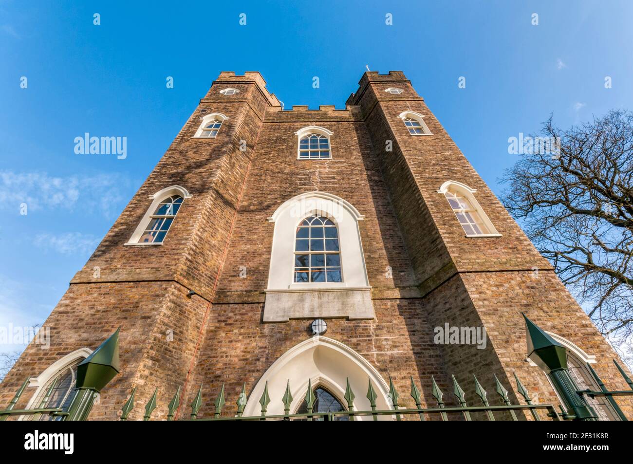 Castello di Severndroog su Shooters Hill a Greenwich, a sud di Londra. Dettagli in Descrizione. Foto Stock