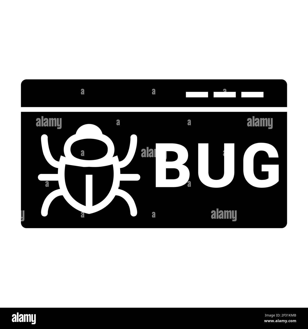 Icona bug isolata su sfondo bianco stile piatto. Simbolo di bug per la progettazione di siti Web, il logo, l'applicazione, l'interfaccia utente. Illustrazione vettoriale Illustrazione Vettoriale