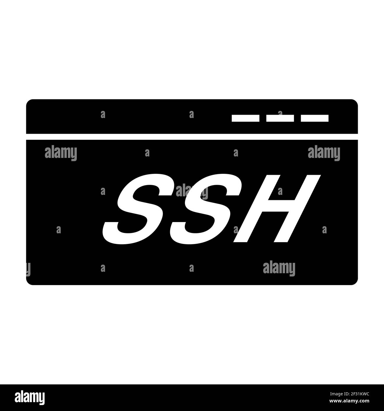 Icona codice SSH isolata su sfondo bianco stile piatto. Simbolo del codice SSH per la progettazione, il logo, l'applicazione e l'interfaccia utente del sito Web. Illustrazione vettoriale Illustrazione Vettoriale