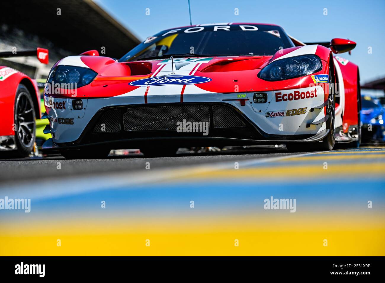 67 PRIAULX Andy (gbr), TINCKNELL Harry (gbr), BOMARITO Jonathan (USA), Ford GT team Ford chip Ganassi team UK, ambientazione durante la 24 giornata di test 2019 ore di le Mans, il 2 giugno sul circuito di le Mans, Francia - Foto Julien Delfosse / DPPI Foto Stock