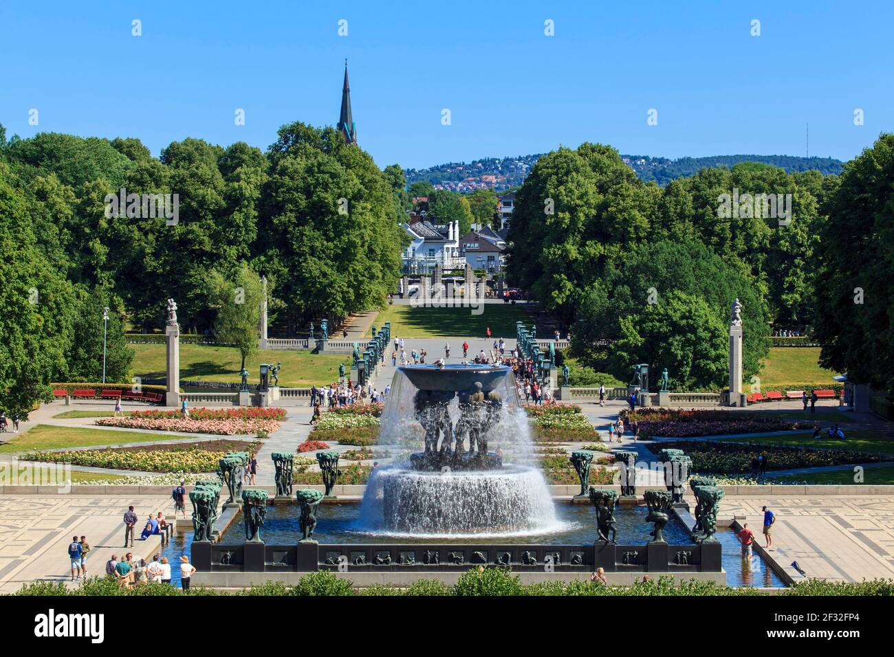 Vigeland Sculpture Park, Vigelandsangget, Frognerparken, Frogner, Oslo, Norvegia Foto Stock