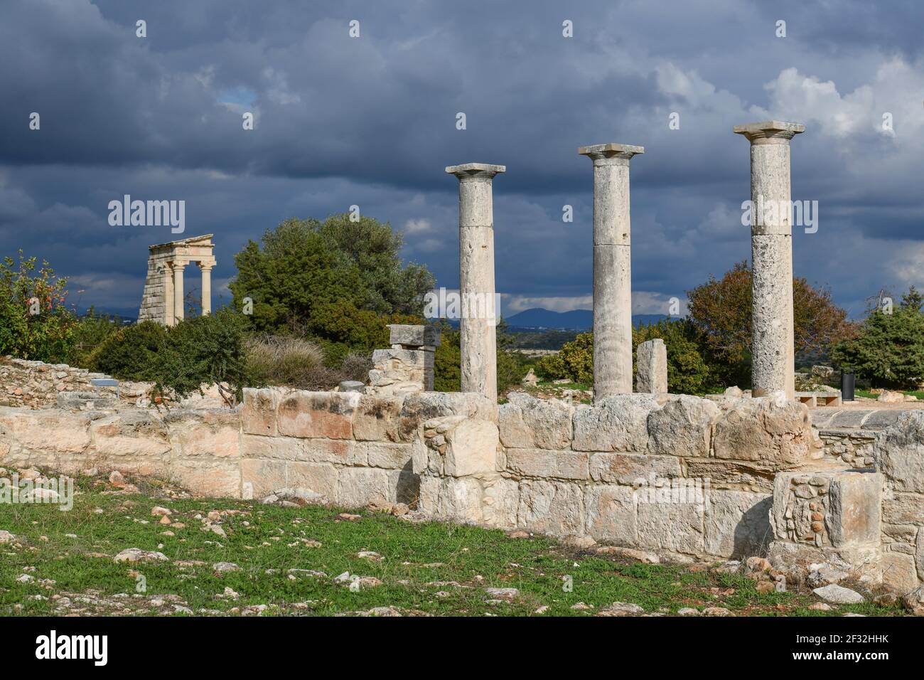 Apollo santuario, sito di scavo, Kourion, Cipro Foto Stock